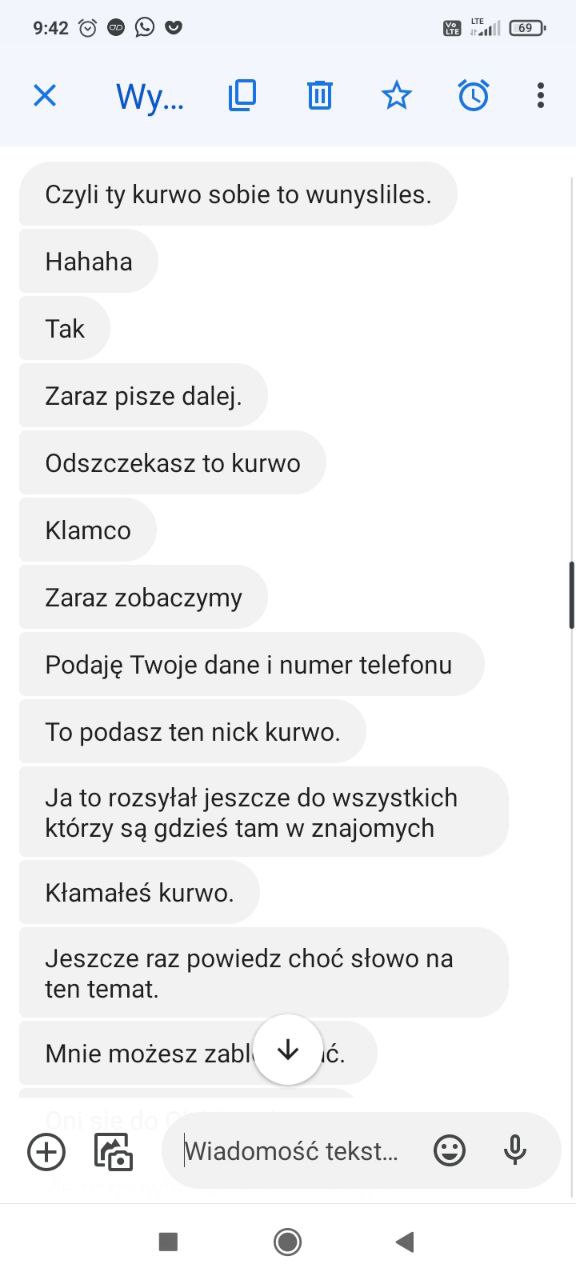 Agresywne wiadomości (Dowód #2)